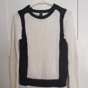 Black and White waffle knit sweater.